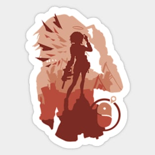 Exusiai Minimalist Silhouette Art Sticker